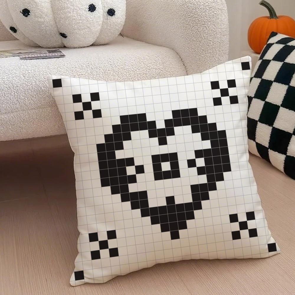 Retro Pixeliger Ar Pixel-Druck Textur Kissenbezug Überwurf-Kissenbezug Verdeckter Knopf Strapazierfähiges Polyester Stuhlkissen