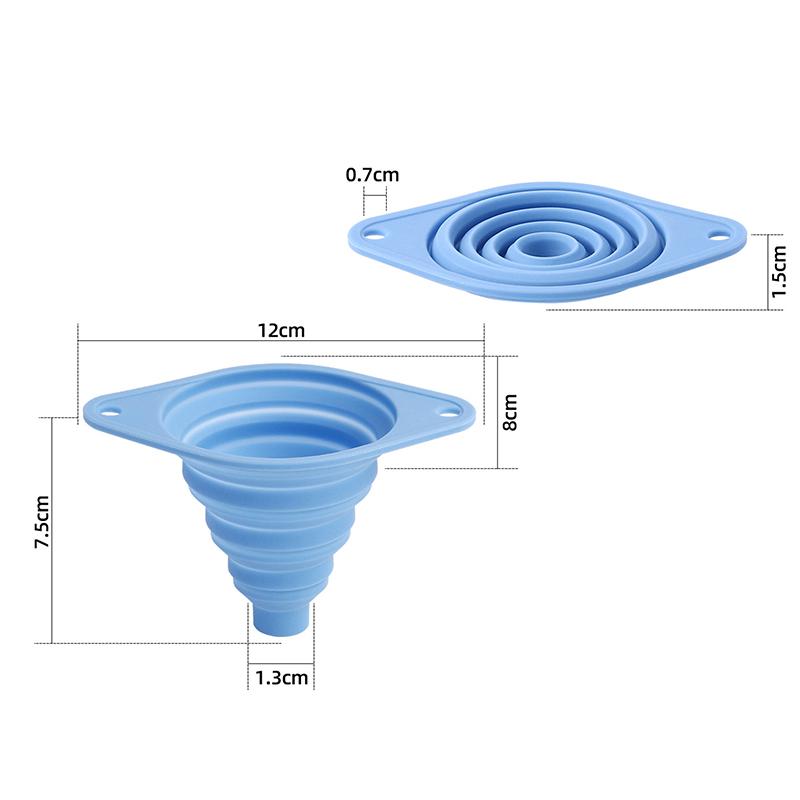 

Складная Портативная Пищевая Силиконовая Телескопическая Воронка с Краями, Защищающими от Капель, для Заполнения Кухонных Бутылок с Водой синий