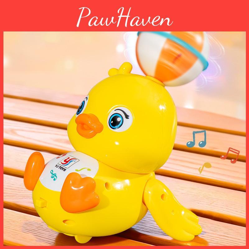 Top Ball Yellow Duck Light And Sound Toy With Rotating Effects For Kids And Toddler Play