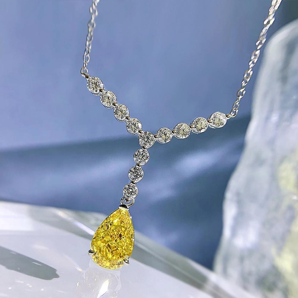 

Белое золото 18 карат, груша Y 8 * 12 мм, сапфиры, драгоценные камни, ожерелья, подарок на годовщину, серебро 925 пробы, ювелирные изделия