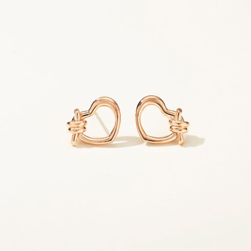 METROCITY JEWELRY Cuore Sterling Silver Rose Earrings A231SE0004RPQ