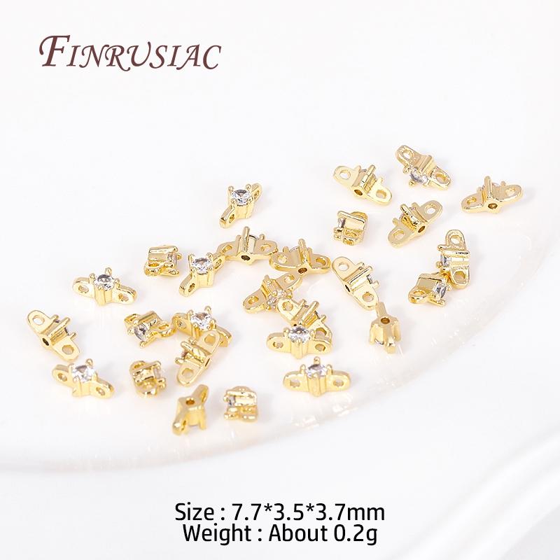 

18K Gold Plated Multi-designs Zircon Flower Spacer Bars 2/3 Holes Separators for Strand Beads Jewelry Making Accessories 4 Pieces