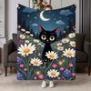 Newest Peeking Tabby Kitten Wooden Board Bokeh Light Flannel Throw Blanket, Realistic Cute Cat Blanket For Cat Lover Sofa Decor