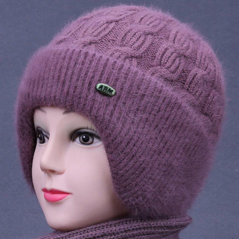 Warm Knitted Hat and Scarf Set for Middle-Aged and Elderly Women – Perfect for Autumn and Winter