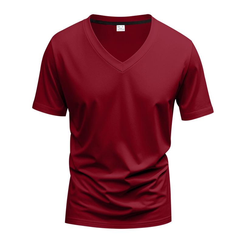 Men American Style V Neck Short Sleeve Quick Dry Breathable Casual Loose Sports T Shirt S