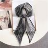 Fashion Double-layer Simulated Silk Women's Headscarf, Spring and Autumn Thin Streamer Bevel Scarf Temperament Small Silk Scarf Decorative Scarf Thin