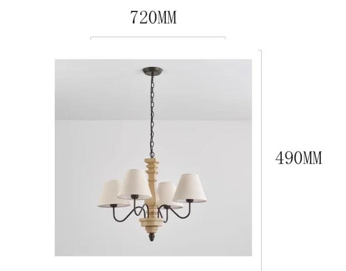 French retro solid wood Pendant lamp bedroom main light living room light Homestayrestaurant interior decoration chandelier