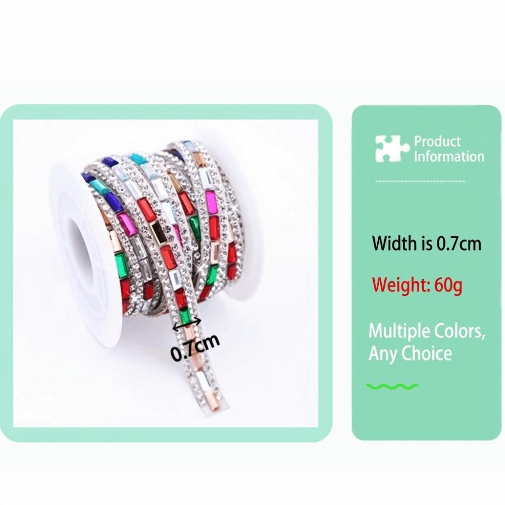 Rhinestone Trim Colorful Crystal Strip Self Adhesive Flexible Rhinestone Strip DIY Supply Shiny Apparel Accessory Bag Decor
