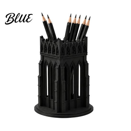Unique Aesthetic Desk Organizer Gothic Pen Holder Cathedral Style Makeup Brush 3D Printed Vintage Pencil Cup Organizer Vanity Storage for