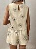 New Cross-border European and American Women's Clothing Casual Shorts Set Sleeveless Amazon