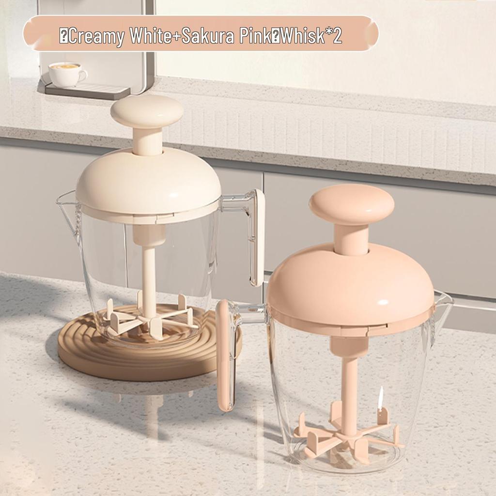 Multifunctional Press Egg Beater Cup: Large Capacity Frothing & Baking Blender