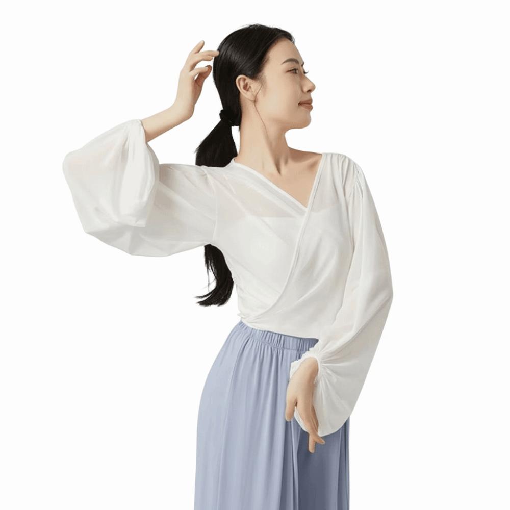 Long Sleeve Classical Dance Tops Soft Fabric Dance Performance Costume Dance Top Dance Training