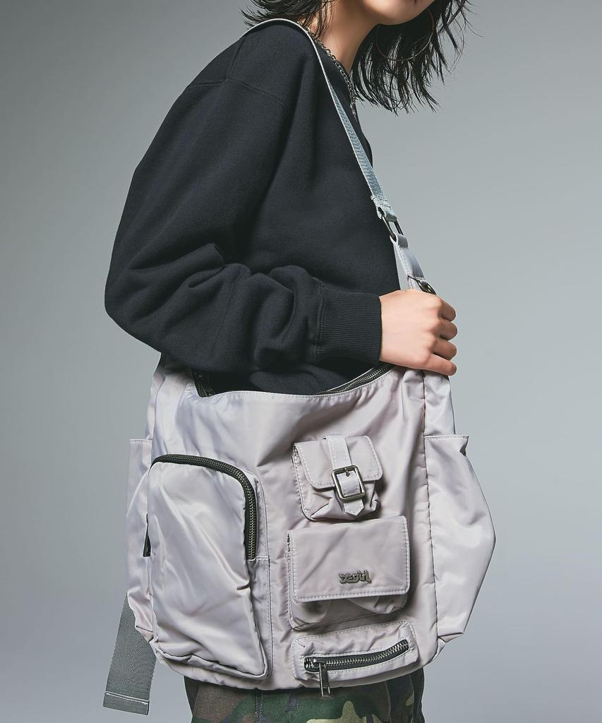 X-girl Multi-Pocket Shoulder Bag 105254053010 Gray One Size