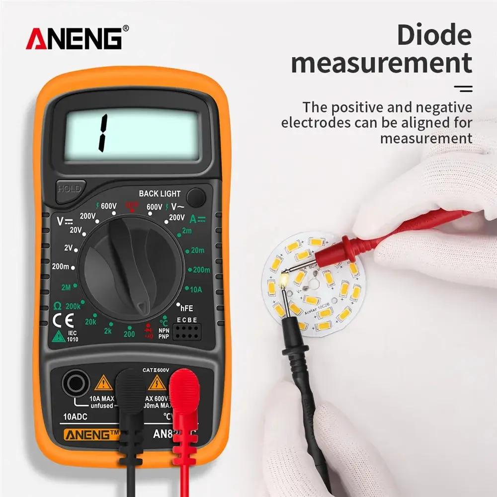 ANENG AN8205C Multimetro Tester Meter With Volt Ohm Digital Multimeter AC/DC Ammeter Thermocouple LCD Backlight Portable