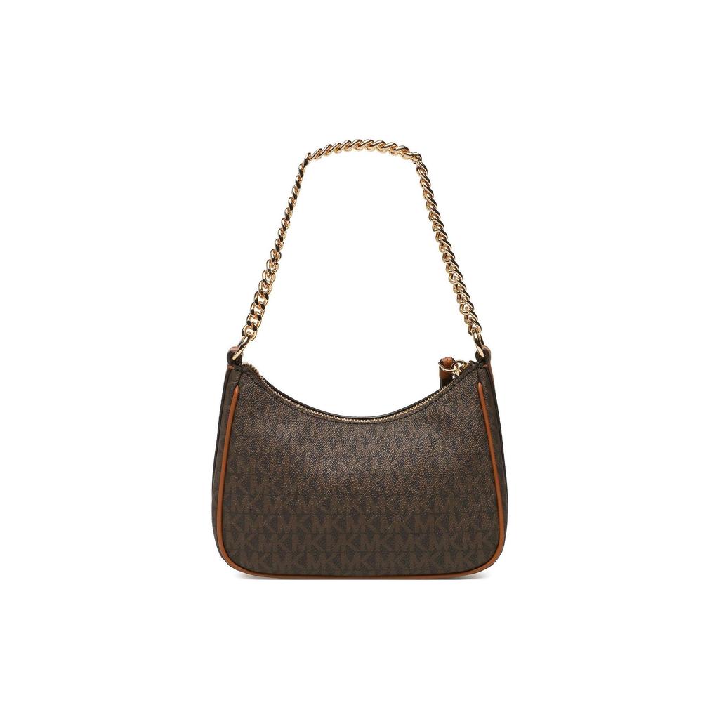 Michael Kors MK Jet Set Charm Monogram Kovový řetěz Plátěná taška přes rameno Dámská taška přes rameno Tmavě hnědá 32H1GT9C1B-BRN-ACORN