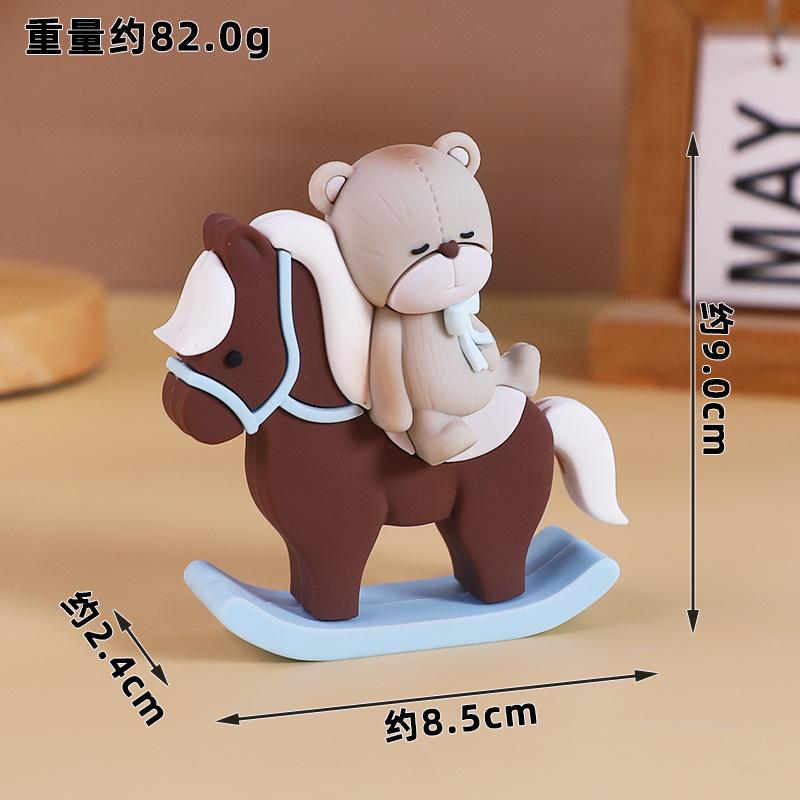 Medvědí ozdoby na dort 3D medvědí panenka Růžová Modrá dekorace na dort pro chlapce dívku Baby Shower Šťastné první narozeniny Párty pro odhalení pohlaví