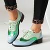 Dropship Dames Britse Patchwork Retro Brogues Schoenen Lente Vintage Veters Vierkante Lage Hakken Mary Janes Pumps Grote Maat 48