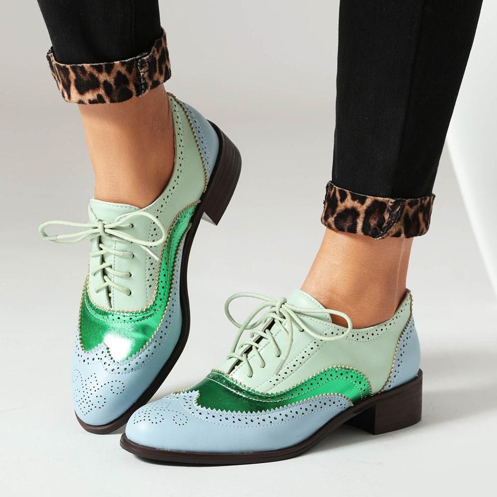 

Прямая поставка, женские британские лоскутные ретро-туфли-броги, весенние винтажные туфли-лодочки Мэри Джейн на шнуровке на низком квадратном каблуке, большой размер 48 37