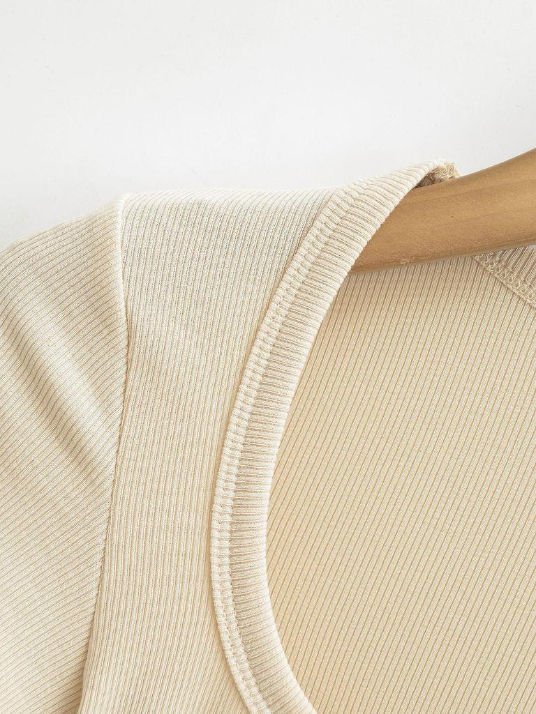 2024 Retro Slimming Women's Horseshoe Collar Tee