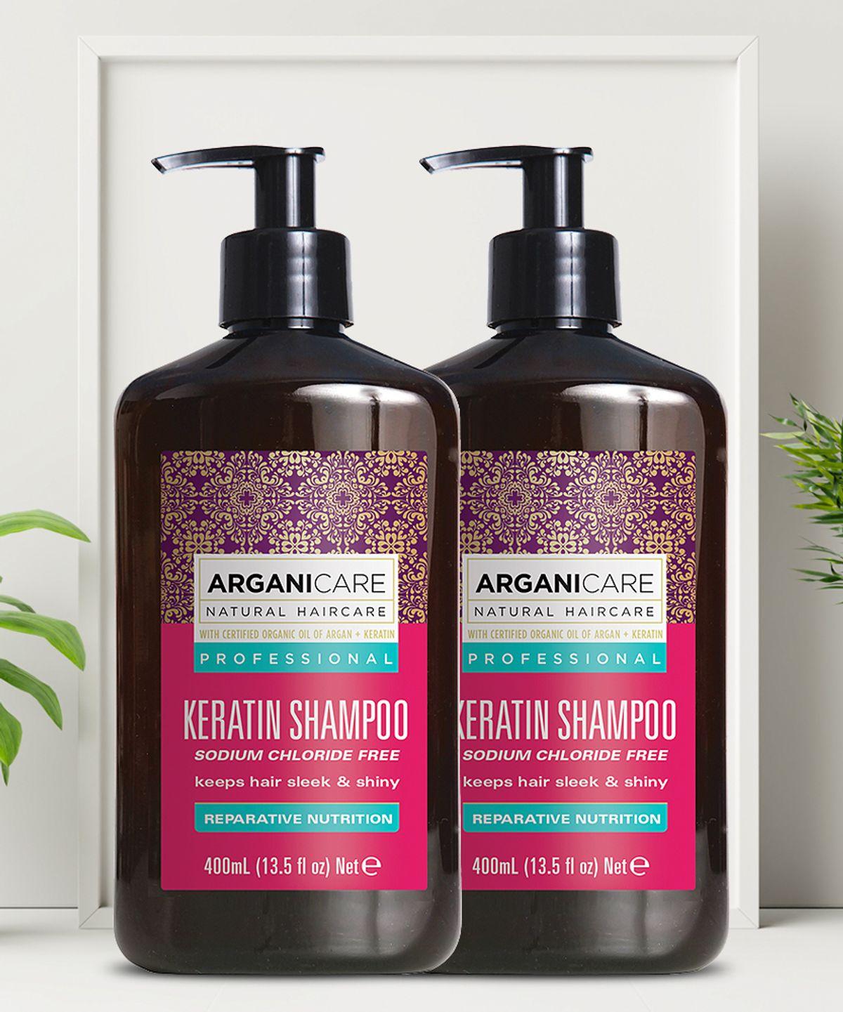 Keratin & Argan Oil Protein Perfume Shampoo 400ml*2