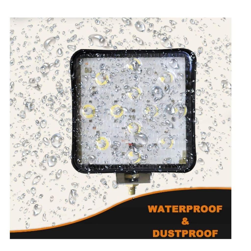 LED Pods 4.1 Inch 24V Square LED Off-Road Tractor Lights Flood Beam | Fog Driving Light Pods for SUV Truck JCB Tractor (Pack of 4)