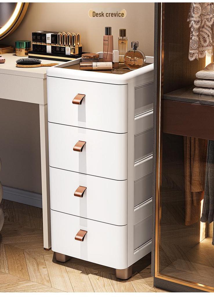 Gap Narrow Edge Multi-Layer Movable Storage Cabinet with Drawer for Kitchen, Available in 18/25/30cm Sizes