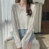 2024 Korean Style Loose Fit Sun Protection Long-Sleeve Blouse - Summer Trendy Women's Round Neck T-shirt