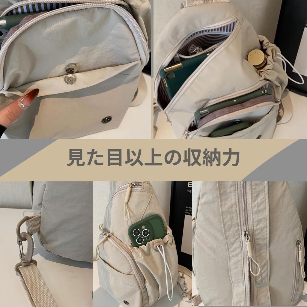 One's One 2-Way Body BagBackpack, Unisex, One-ShoulderCrossbody, Lightweight, Multi-Storage, Casual, for Commuting and Outings, 4 Colors (Black)