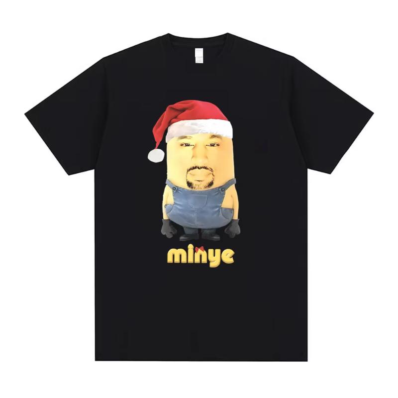 Rapper Kanye West Minye Funny Meme T Shirt Men Women Hip Hop Vintage Oversized Tshirt Men's Casual Cotton Short Sleeve T-shirts