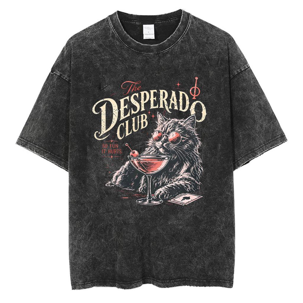 2026 Game Dungeon Crawler Carl Vintage Washed Tshirt Men Women Cat Humor Fashion Aesthetic Short Sleeve Tshirts Y2k Streetwear