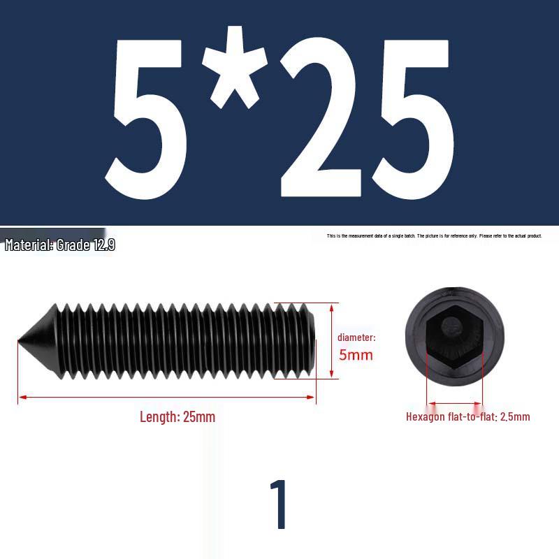 12.9 Edelstahl 304 Innensechskant Kegelspitze Gewindestift M2/M3