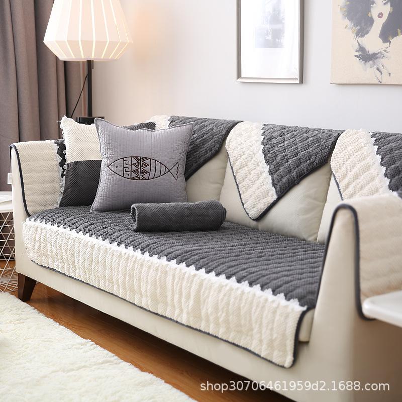 Sofa Cushion Universal In All Seasons, Thickened Seat Cushion, Simple Modern Leather Sofa Cover All-Inclusive Universal Cover Cloth Towel