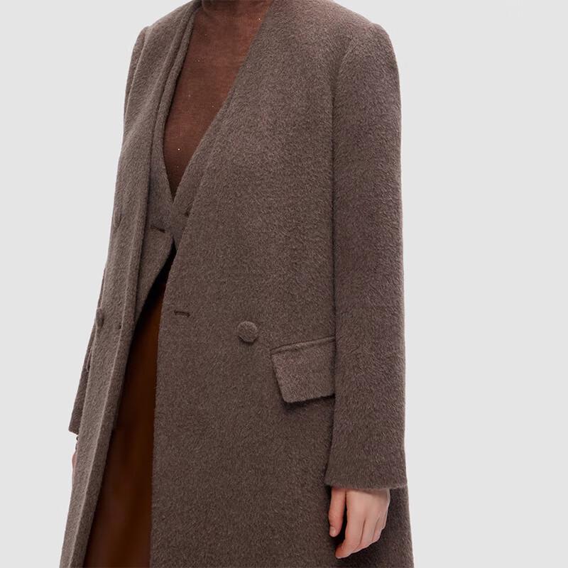 ELLASSAY Faux Two-Piece Elegant Wool Blend Coat