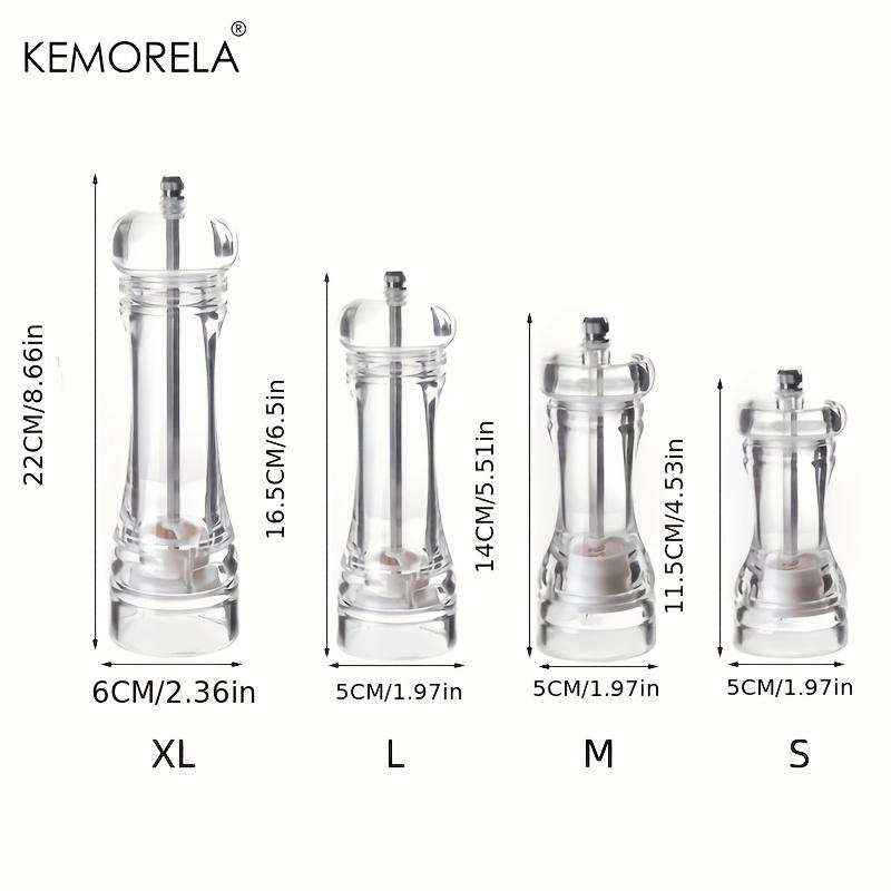 KEMORELA 1PCS Spices Mill Shaker Acrylic Manual Pepper Grinder Salt Spices Mill Shaker Transparent Kitchen Grinding Tool