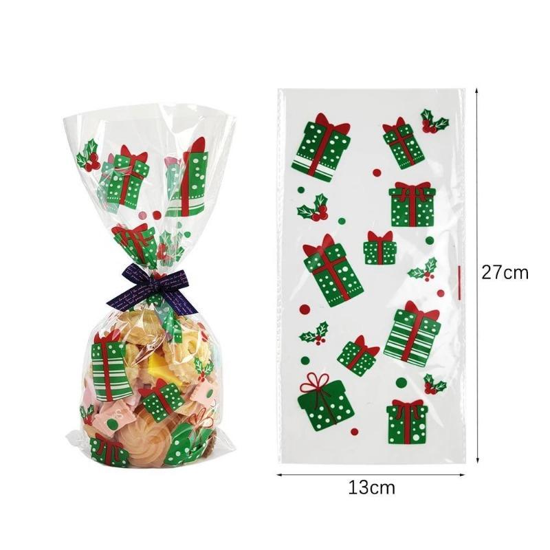 

50 шт. Рождественские подарочные пакеты Рождественские пакеты для конфет и печенья Санта-Клаус Рождественская упаковка Пластиковый пакет Украшения для рождественской вечеринки