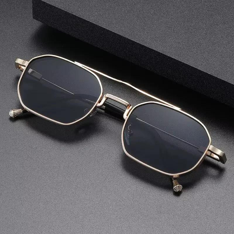 Fashion Square Frame UV-Protective Myopia Glasses gentlemen's Metal Double-Bridge Driving Glasses Outdoor UV400 Shades Eyewear