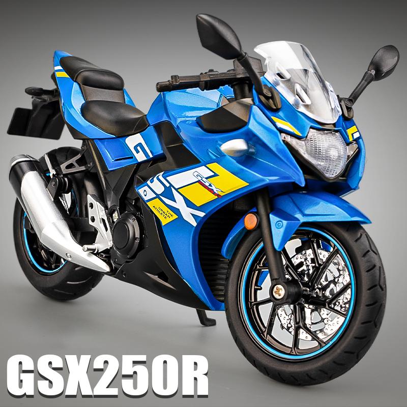 1/12 Suzuki GSX250R Alloy Die Cast Motorcycle Model Toy Vehicle Collection Sound and Light Off Road Autocycle Toys Car