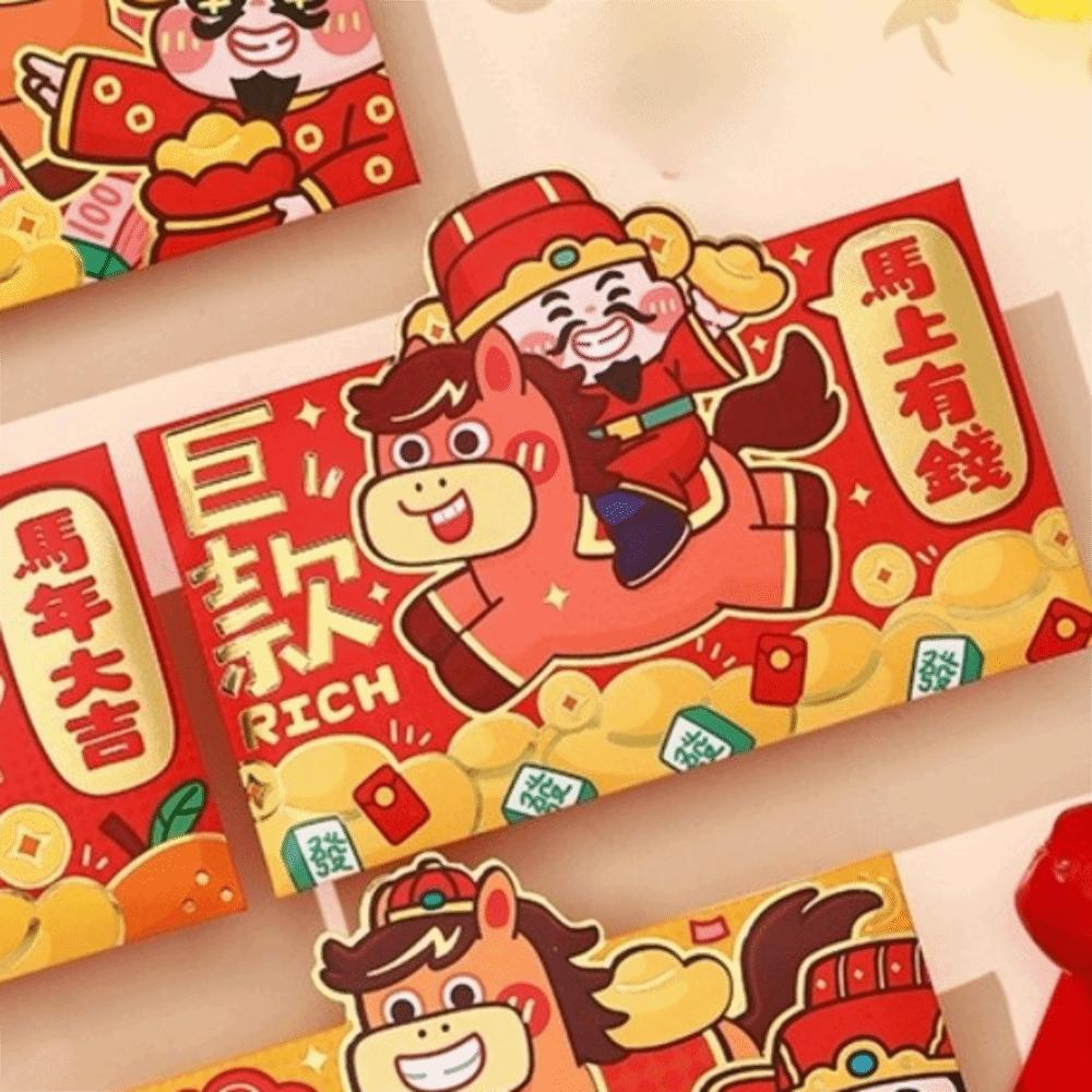 4pcs Thickened Lucky Red Pocket Cartoon New Year Red Packet Creative Money Envelope  Wedding