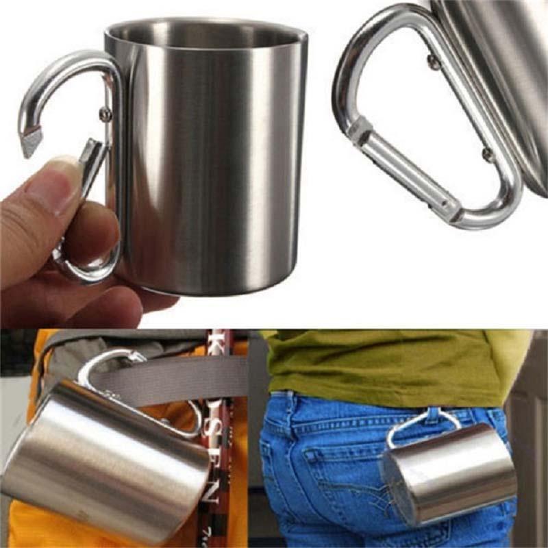 Double Wall Stainless Steel Camping Hiking Mug Outdoor Climbing Picnic Cup