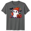 Halloween TShirt Ghost Pumpkin Iced Coffee Spooky Graphic Adults Kids Tee