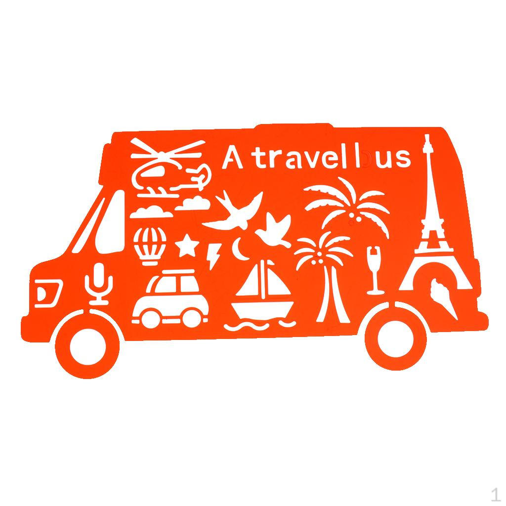 

Журнал Трафарет Пластиковая Линейка Планировщик Трафареты / 26cmx18cm_Bus