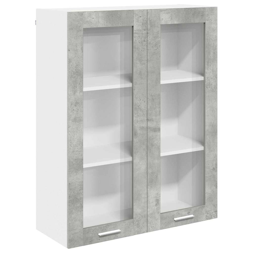 Hanging Cabinet with Door Concrete Grey 80 x 31 x 100 cm Engineered Wood
