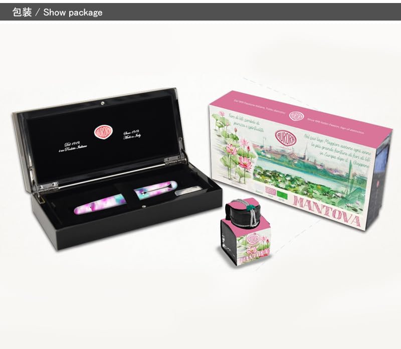 AURORA Mantova Lotus CT Fountain 18K Fine Limited Edition of 888 Pieces Pen, Gold, Nib, 888-VMN-F,