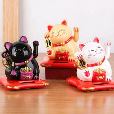 2,5-tommers solcelledrevet vinkende Maneki-neko katt Bilpynt Gave