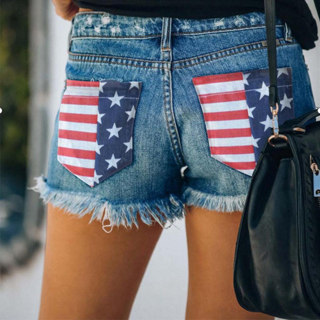Summer Fashion Women's Casual Denim Shorts Frayed Hem Ripped Jeans Hot Shorts