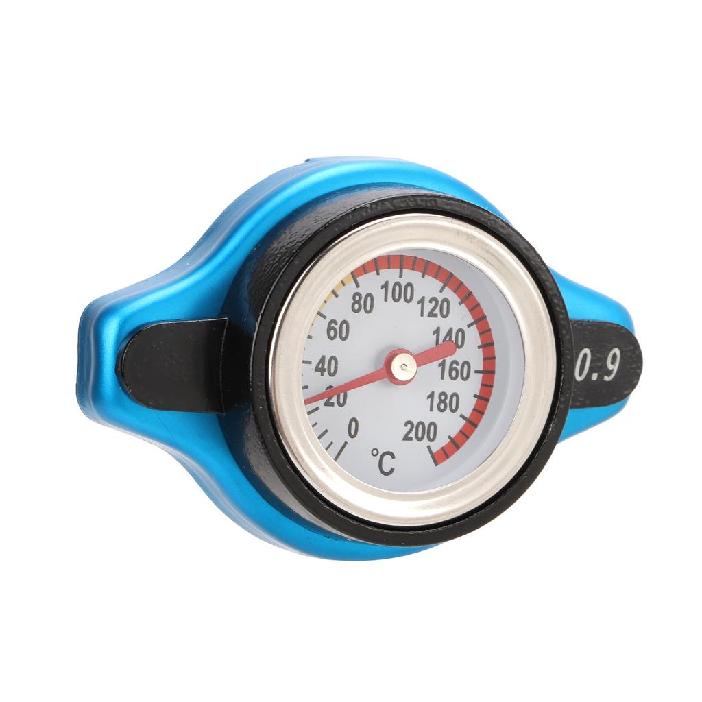 Aluminum Alloy Radiator Cap with Temperature Gauge Pressure Adjustment Leakproof Universal for Car