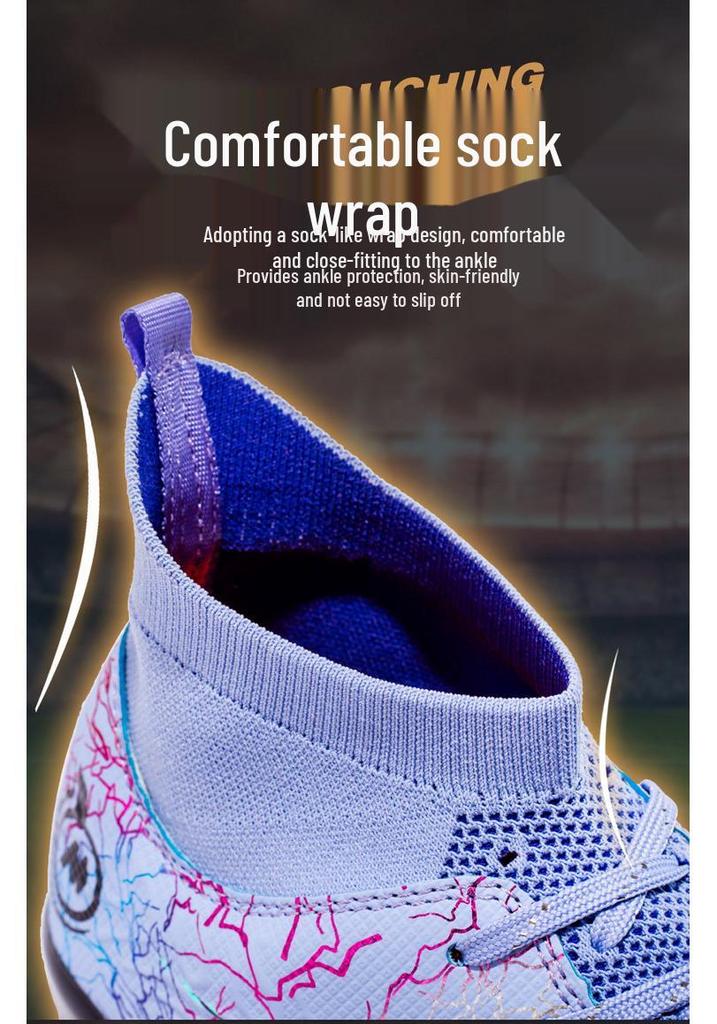 New FGTF Men's Breathable High-Top Soccer Shoes with Long/Short Studs for Teens & Kids, Stylish Design