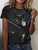 Summer Cute Kitten T-Shirts Cat 3D Print Women's Round Neck Short Sleeve T Shirt Casual Tees Harajuku Y2K Tops Female Clothing
