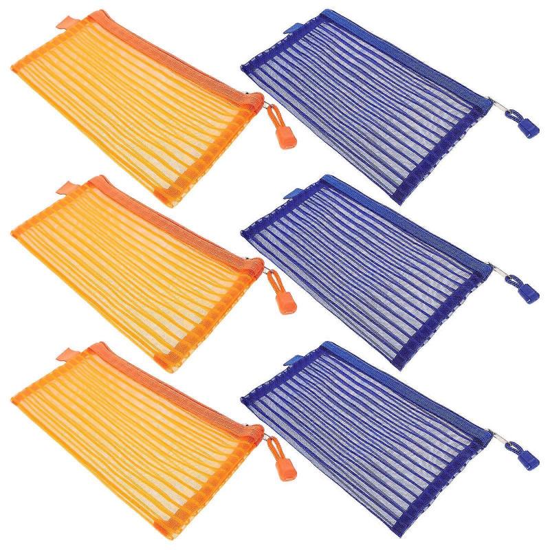 Clear Zipper Pouch Documents Pouch Bag Home Storage Strong Aluminum Alloy 23.00X11.00X0.20cm 6Pack