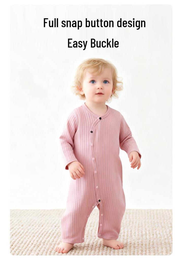 Baby Pure Cotton Long Sleeve Air Conditioning Pajamas - Soft, Skin-Friendly, Breathable, Four Seasons Bodysuit